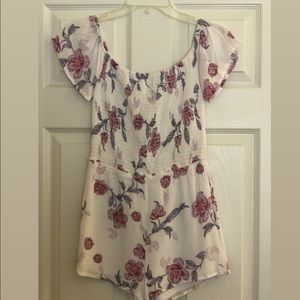 Pacsun White Floral Romper
